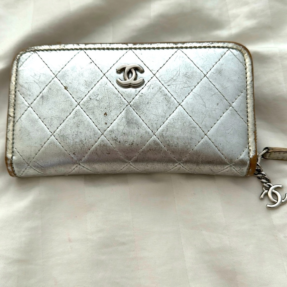 Silver Chanel wallet